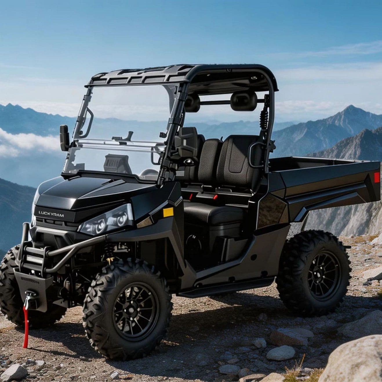 4WD Electric UTV para sa Farm Ranch 14 Inch Off Road Gulong 350kg Dump Bed